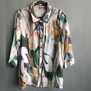 Variations Button Down Blouse Size XL Mulicolored